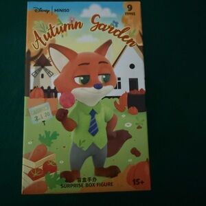 Disney Miniso Autumn Garden Fox Figure - Green and Brown